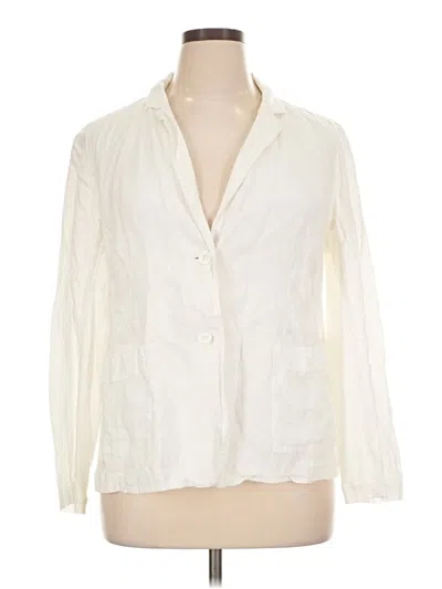 Pre-owned Eileen Fisher Long Sleeve Blouse In Ivory
