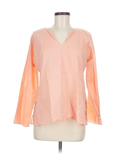 Pre-owned Eileen Fisher Long Sleeve Blouse In Orange