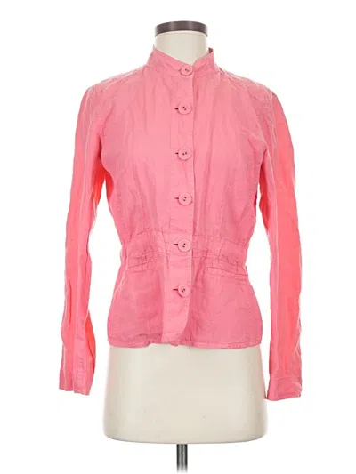 Pre-owned Eileen Fisher Long Sleeve Blouse In Pink