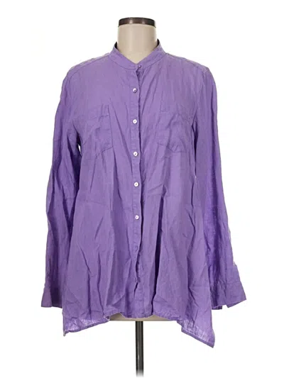 Pre-owned Eileen Fisher Long Sleeve Blouse In Purple