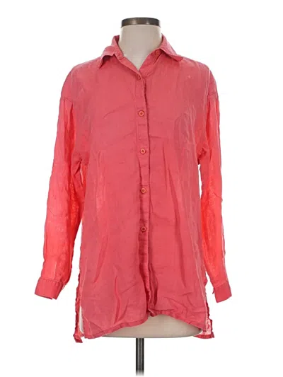 Pre-owned Eileen Fisher Long Sleeve Blouse In Red