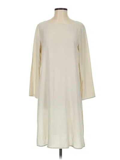 Pre-owned Eileen Fisher Long Sleeve Blouse In White