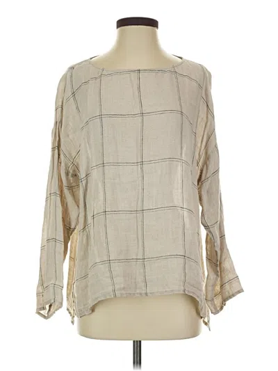 Pre-owned Eileen Fisher Long Sleeve Blouse In White