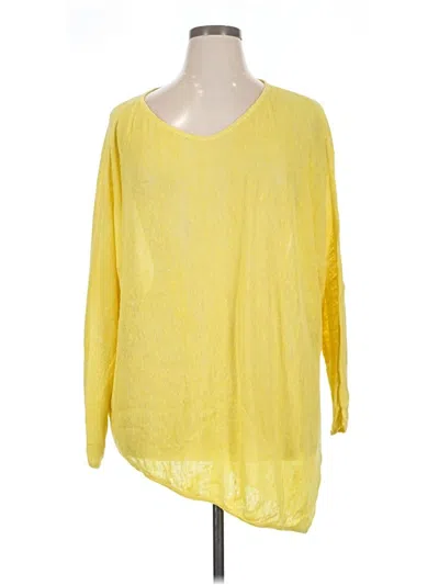 Pre-owned Eileen Fisher Long Sleeve Blouse In Yellow