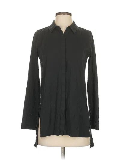 Pre-owned Eileen Fisher Long Sleeve Button Down Shirt In Black