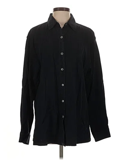 Pre-owned Eileen Fisher Long Sleeve Button Down Shirt In Black