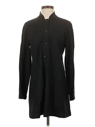 Pre-owned Eileen Fisher Long Sleeve Button Down Shirt In Black