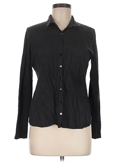 Pre-owned Eileen Fisher Long Sleeve Button Down Shirt In Black