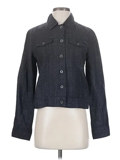 Pre-owned Eileen Fisher Long Sleeve Button Down Shirt In Gray