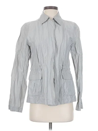 Pre-owned Eileen Fisher Long Sleeve Button Down Shirt In Gray