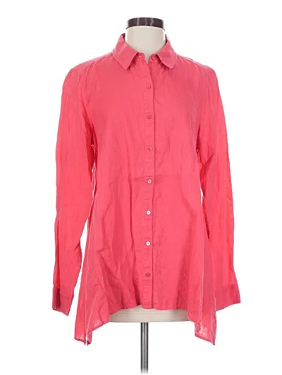 Pre-owned Eileen Fisher Long Sleeve Button Down Shirt In Pink