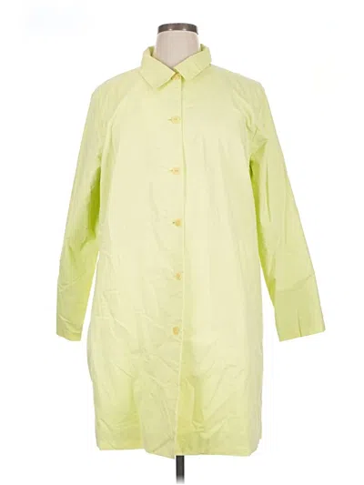 Pre-owned Eileen Fisher Long Sleeve Button Down Shirt In Yellow