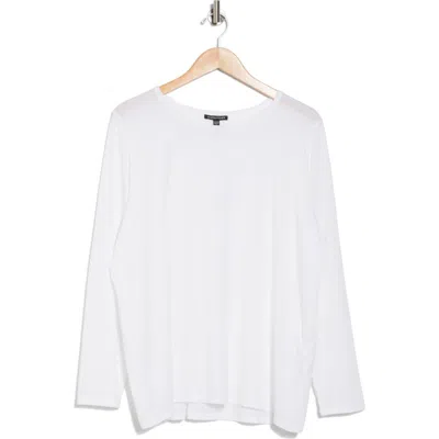 Eileen Fisher Long Sleeve Crew Top In White