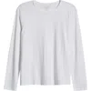 Eileen Fisher Long-sleeve Organic Cotton Jersey Tee In White