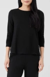 Eileen Fisher Long Sleeve Tee In Black