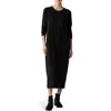 Eileen Fisher Long Sleeve Maxi Dress In Black