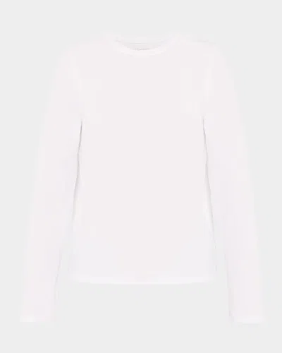 Eileen Fisher Long-sleeve Organic Cotton Jersey Tee In White