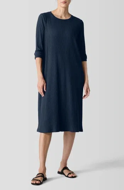 EILEEN FISHER EILEEN FISHER LONG SLEEVE RIB DRESS