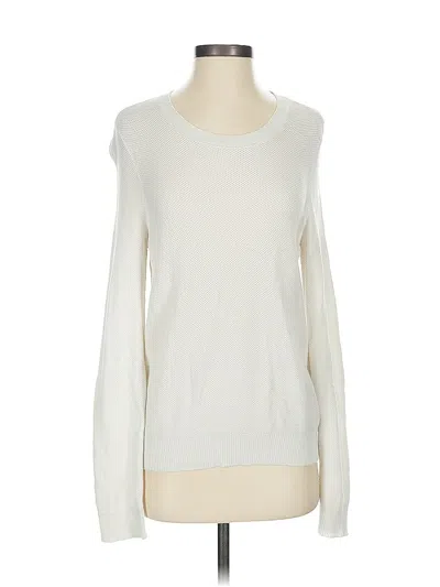 Pre-owned Eileen Fisher Long Sleeve T-shirt In White