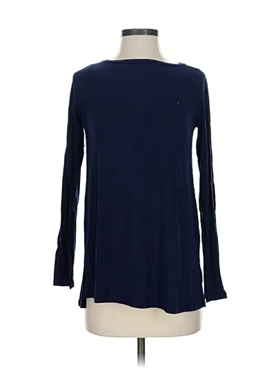 Pre-owned Eileen Fisher Long Sleeve Top Blue Boatneck Tops