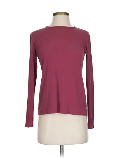 Pre-owned Eileen Fisher Long Sleeve Top Burgundy Boatneck Tops