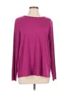 Eileen Fisher Long Sleeve Top Burgundy Boatneck Tops In Purple