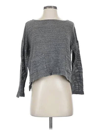 Pre-owned Eileen Fisher Long Sleeve Top Gray Boatneck Tops
