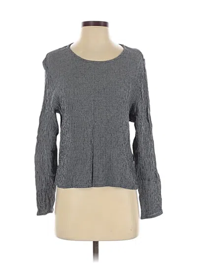 Pre-owned Eileen Fisher Long Sleeve Top Gray Square Neckline Tops