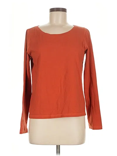 Pre-owned Eileen Fisher Long Sleeve Top Orange Boatneck Tops