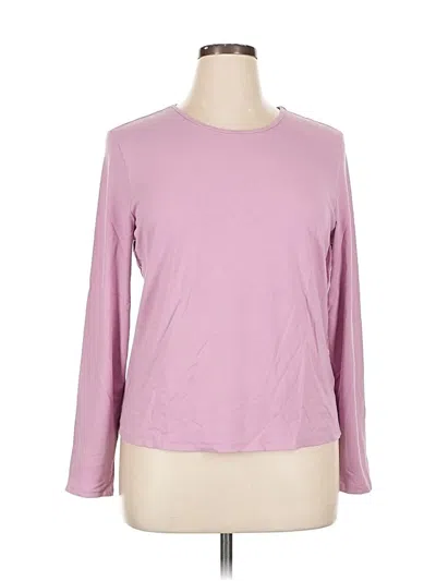 Pre-owned Eileen Fisher Long Sleeve Top Pink Crew Neck Tops