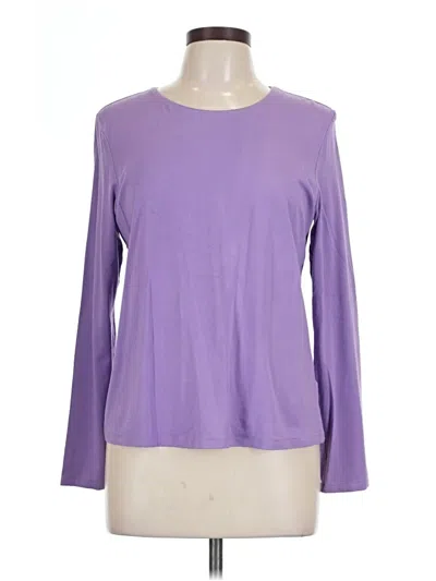 Pre-owned Eileen Fisher Long Sleeve Top Purple Crew Neck Tops