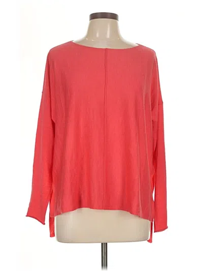Pre-owned Eileen Fisher Long Sleeve Top Red Boatneck Tops