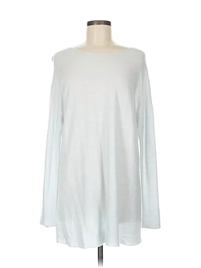 Pre-owned Eileen Fisher Long Sleeve Top Silver Boatneck Tops