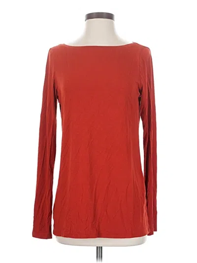 Pre-owned Eileen Fisher Long Sleeve T-shirt In Red
