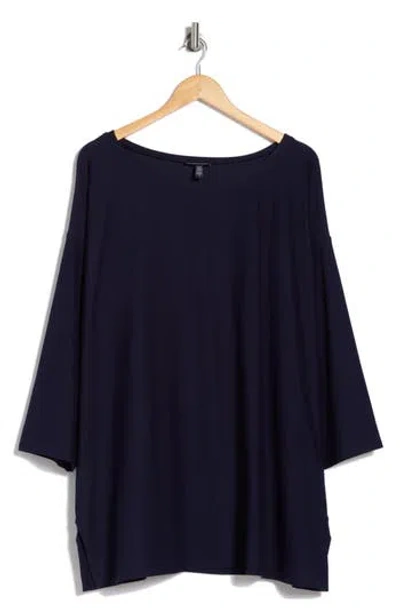 Eileen Fisher Long Sleeve Tunic Top In Midnight