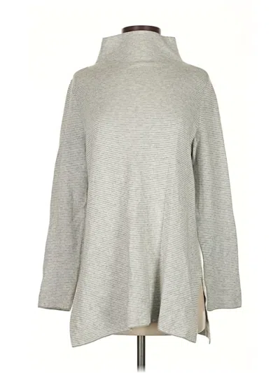 Pre-owned Eileen Fisher Long Sleeve Turtleneck In Gray