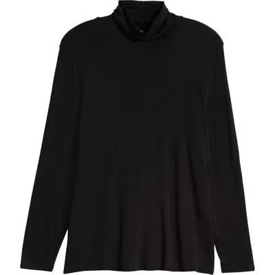 Eileen Fisher Long Sleeve Turtleneck Top In Black