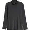 Eileen Fisher Long Sleeve Turtleneck Top In Charcoal