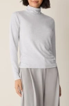 Eileen Fisher Long Sleeve Turtleneck Top In Gray