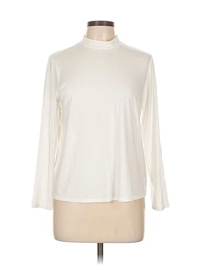 Pre-owned Eileen Fisher Long Sleeve Turtleneck In White