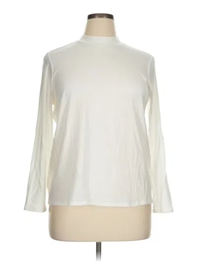 Pre-owned Eileen Fisher Long Sleeve Turtleneck In White