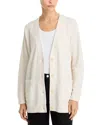 Eileen Fisher Long V Neck Cardigan Sweater In Bone
