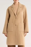 Eileen Fisher Long Wool Coat In Brown