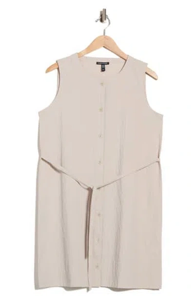 Eileen Fisher Longline Stretch Organic Cotton Vest In Neutral