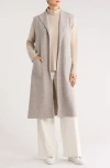 Eileen Fisher Longline Wool Vest In Gray