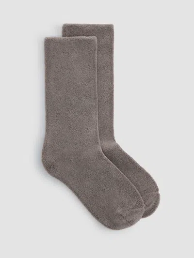 Eileen Fisher Loopy Cotton Terry Crew Sock In Dove