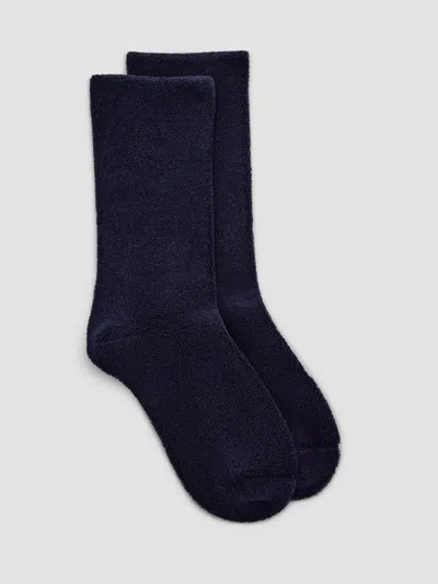 Eileen Fisher Loopy Cotton Terry Crew Sock In Ink