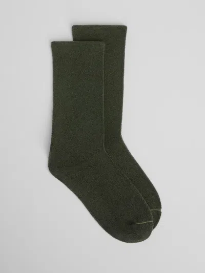 Eileen Fisher Loopy Terry Cotton Crew Sock In Green