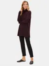 Eileen Fisher Luxe Merino Stretch Funnel Neck Tunic In Responsible Wool In Purple