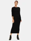 Eileen Fisher Luxe Merino Stretch Pencil Skirt In Responsible Wool In Black